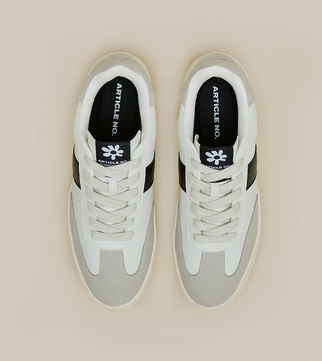 DOWNTOWN LOW-TOP WHITE/BLACK GERMAN TRAINERS