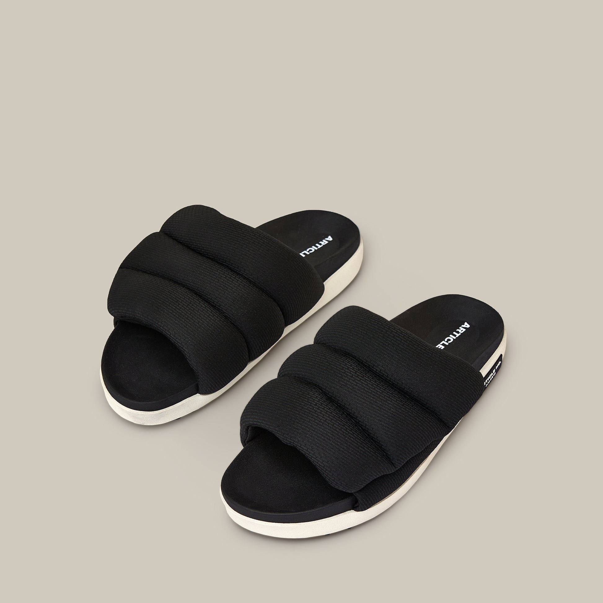 VAGABOND BAND BLACK PADDED SLIDES