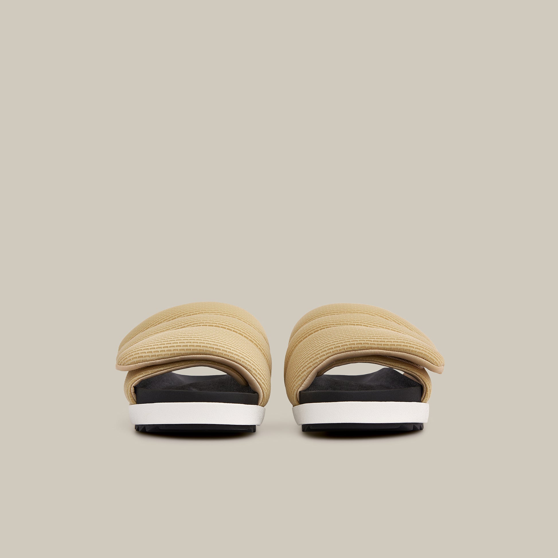 VAGABOND BAND BEIGE PADDED SLIDES