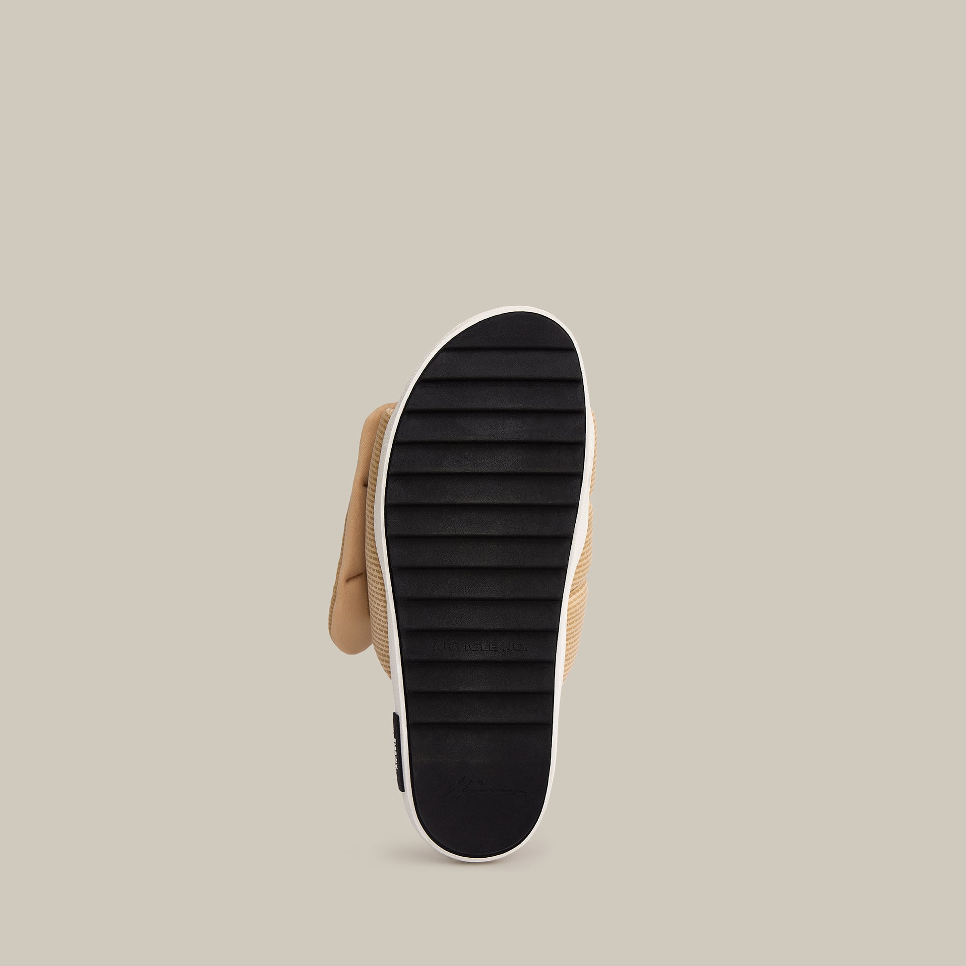 VAGABOND BAND BEIGE PADDED SLIDES