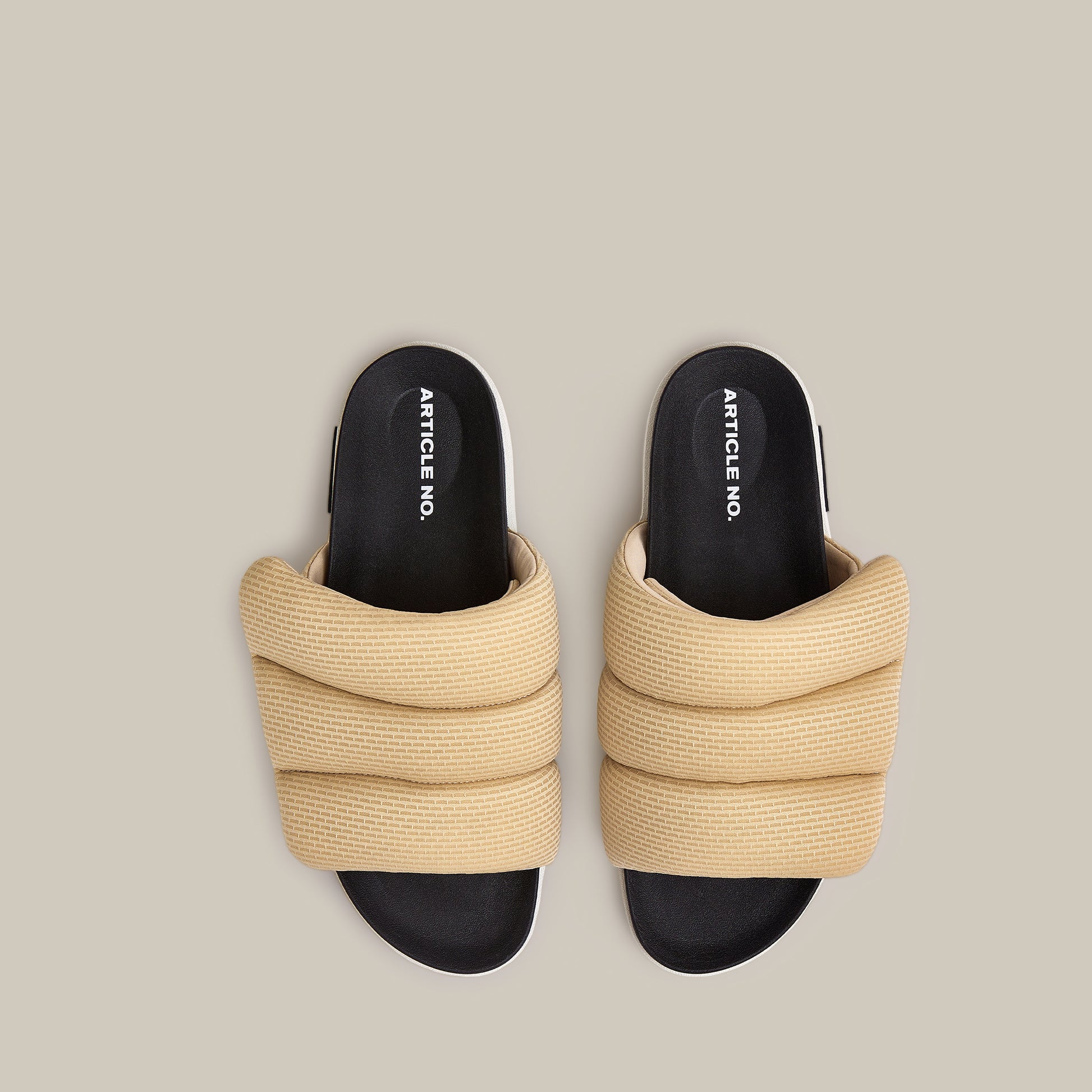 VAGABOND BAND BEIGE PADDED SLIDES