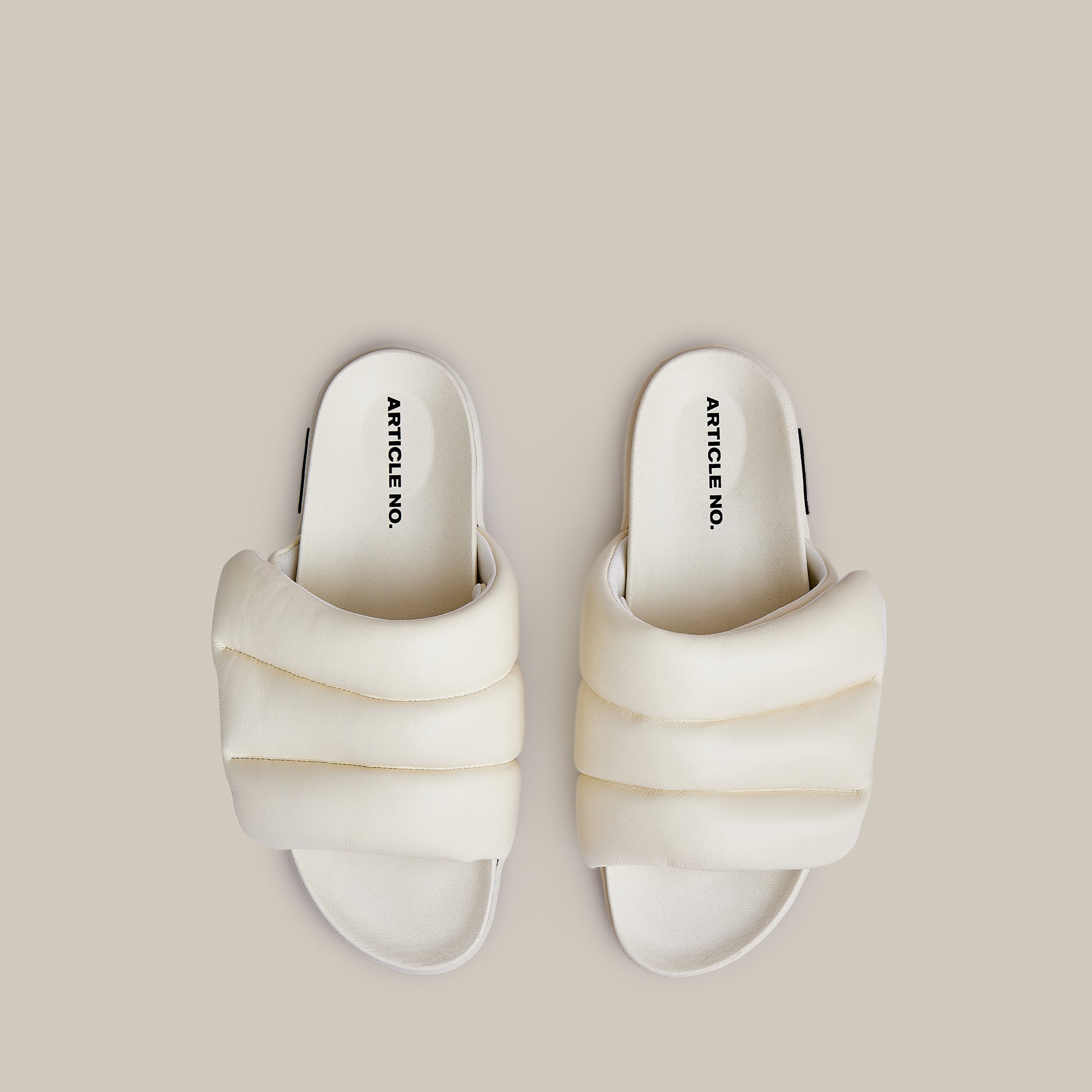 VAGABOND BAND WHITE PADDED SLIDES