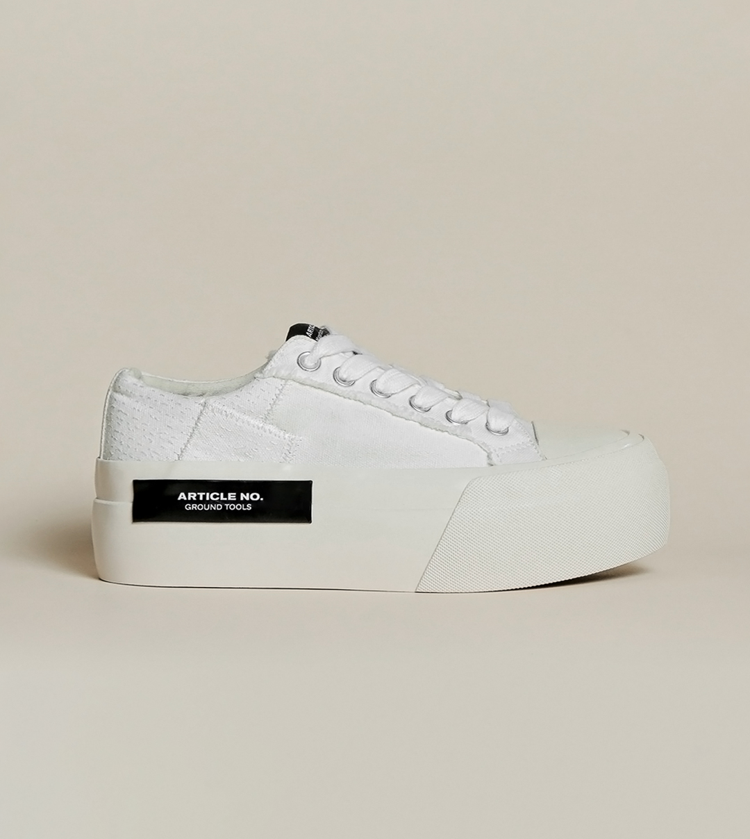 O.G. CLASSIC PATCHWORK PLATFORM WHITE SNEAKERS