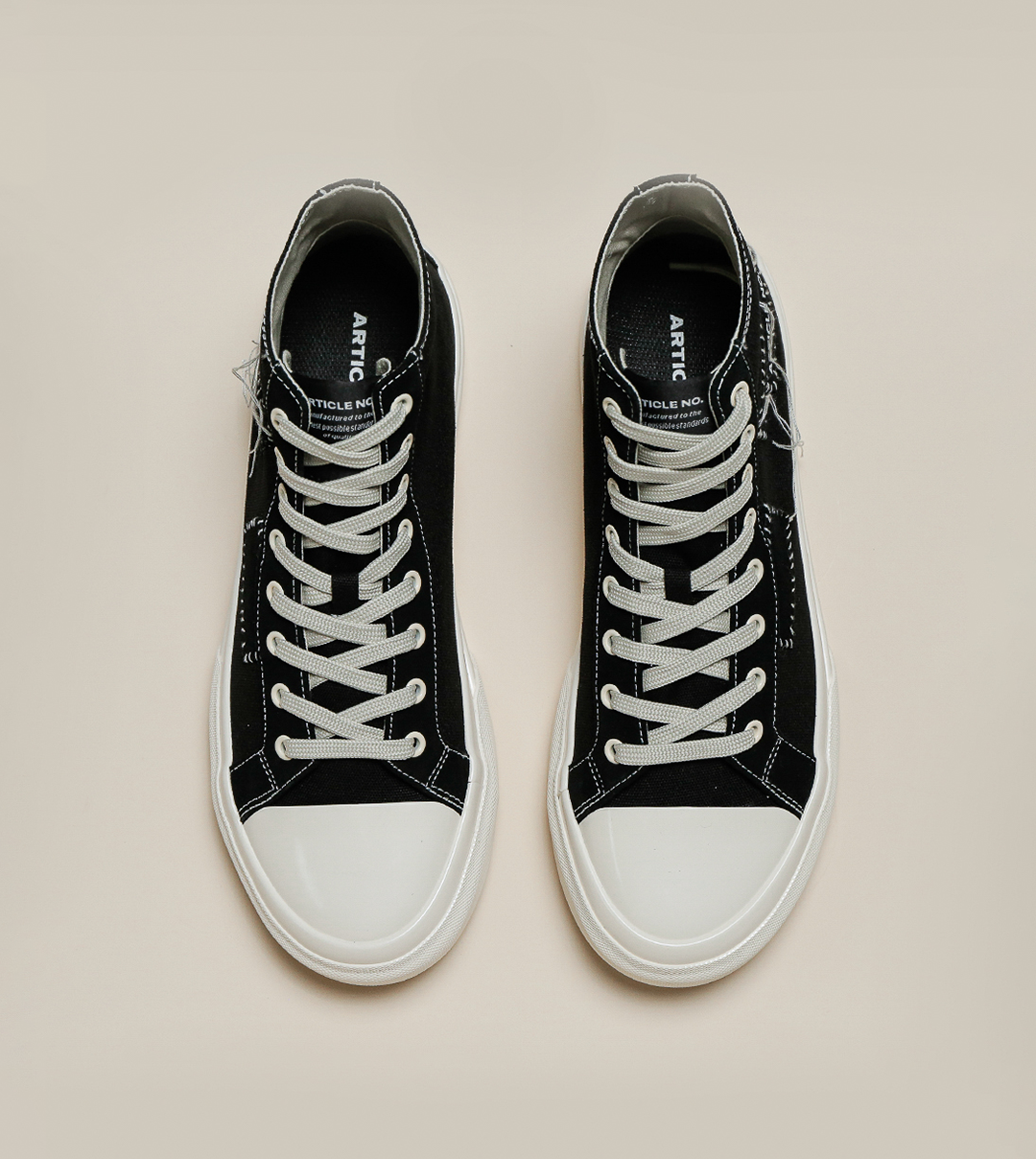 O.G. CLASSIC PATCHWORK HIGH-TOP BLACK SNEAKERS
