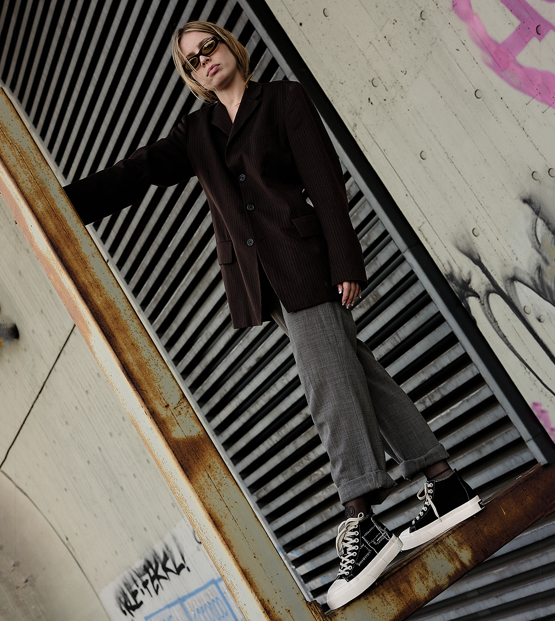 O.G. CLASSIC PATCHWORK HIGH-TOP BLACK SNEAKERS