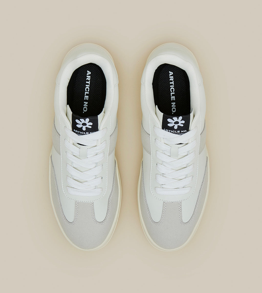 COURT SNEAKER LOW-TOP WHITE/GREY GERMAN TRAINERS