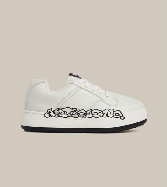 BURGER LOW-TOP GRAFFITI LOGO WHITE SKATE