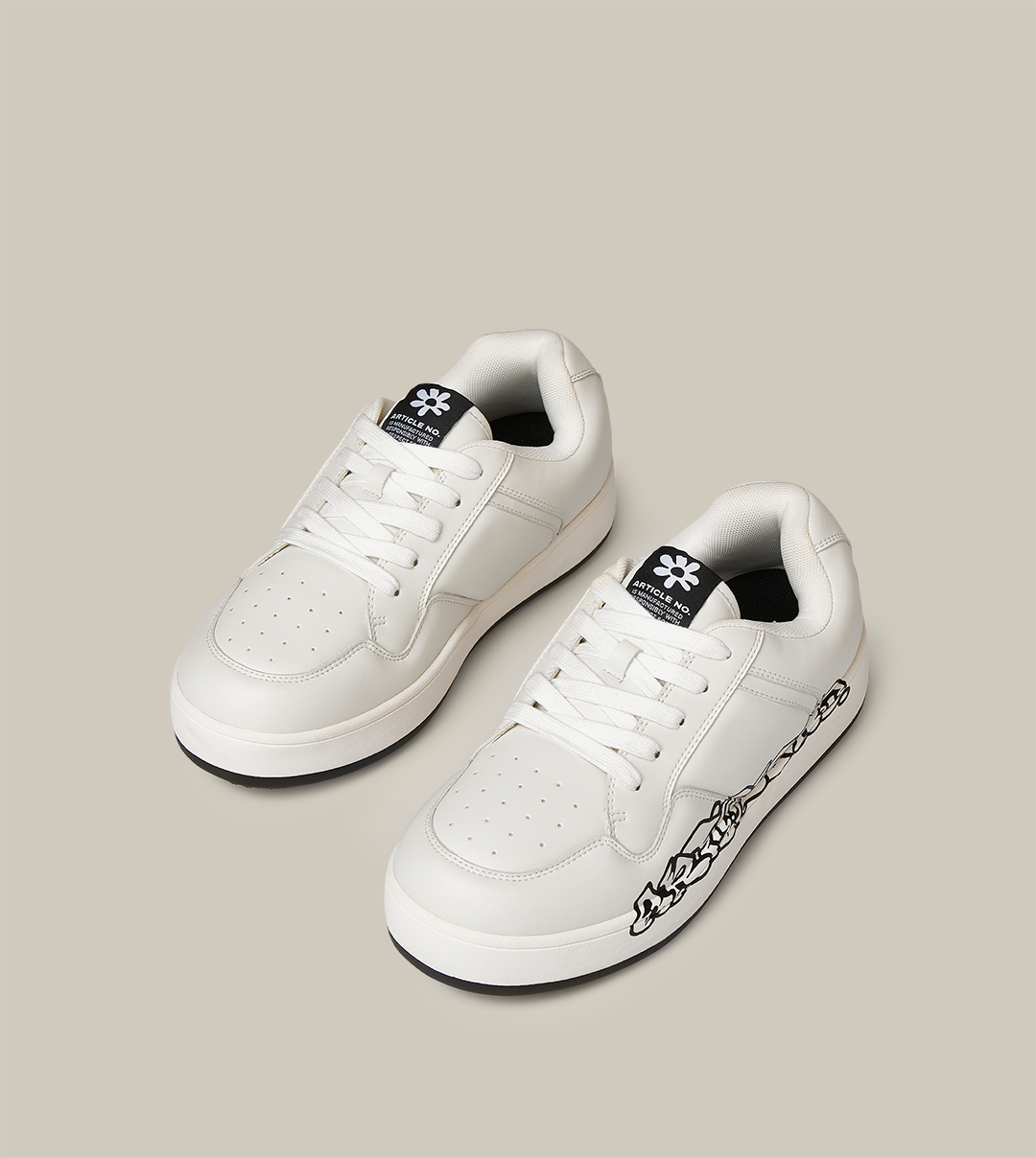 BURGER LOW-TOP GRAFFITI LOGO WHITE SKATE