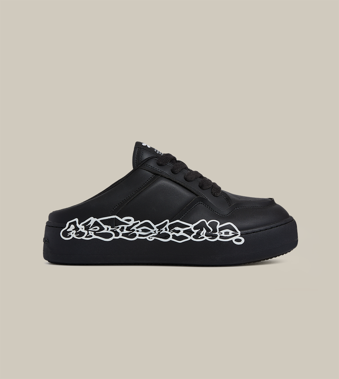 BURGER LOW-TOP GRAFFITI LOGO BLACK BURGER MULE