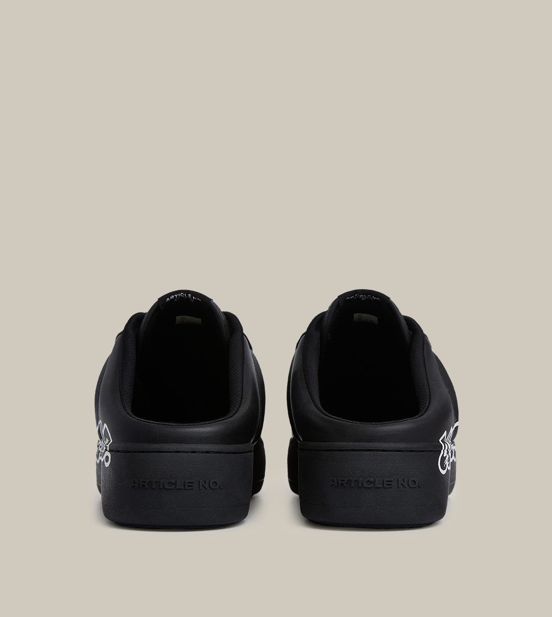 BURGER LOW-TOP GRAFFITI LOGO BLACK BURGER MULE