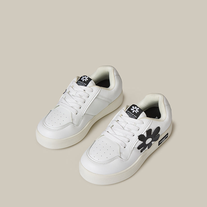 BURGER BLACK FLORAL PATCH LOW-TOP SKATE SNEAKER
