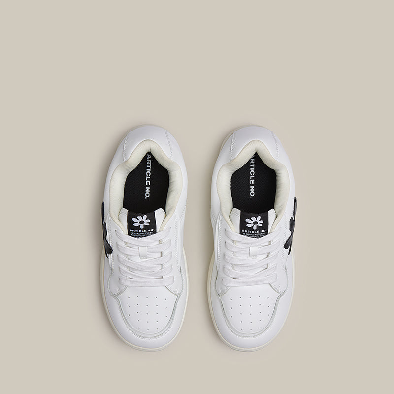 BURGER BLACK FLORAL PATCH LOW-TOP SKATE SNEAKER