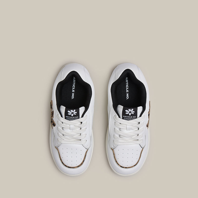 BURGER LEOPARD FLORAL PATCH LOW-TOP SKATE SNEAKER