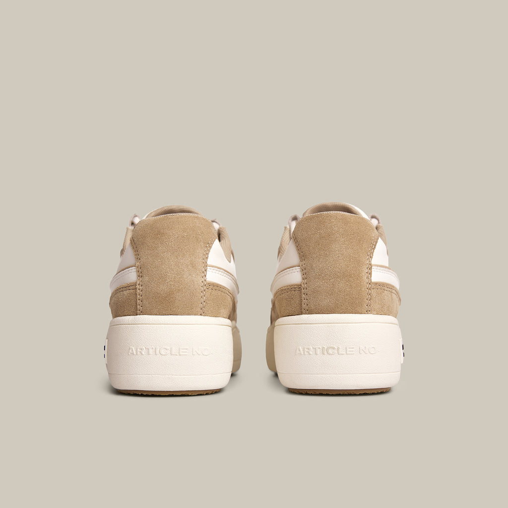BURGER BEIGE AND WHITE LOW-TOP SKATE