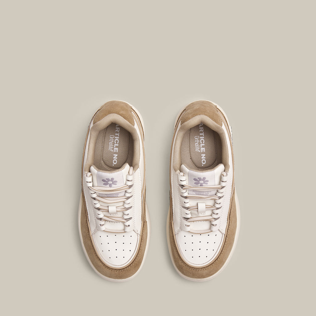 BURGER BEIGE AND WHITE LOW-TOP SKATE