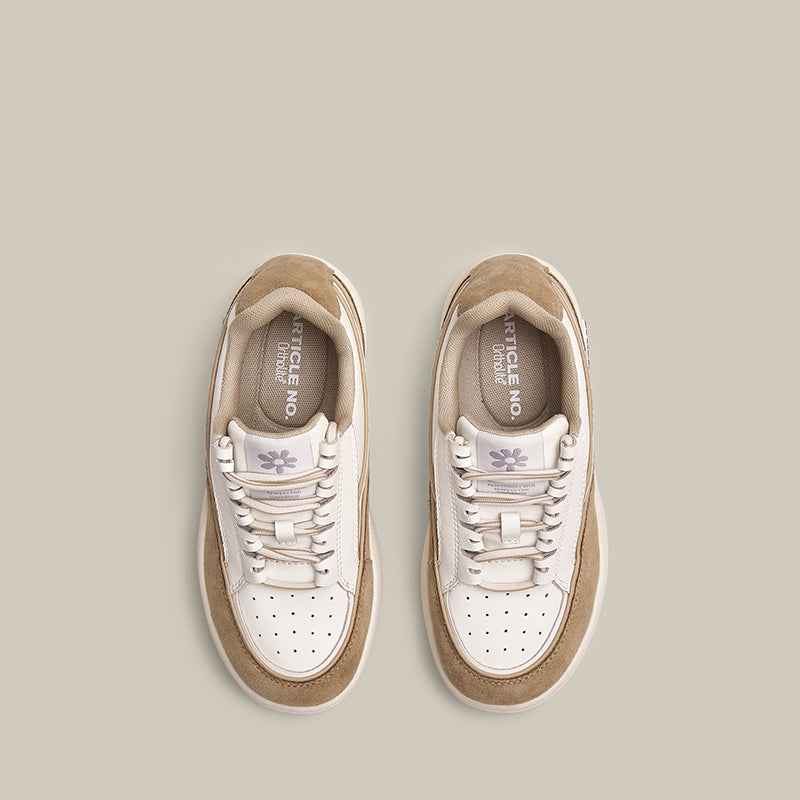 BURGER BEIGE AND WHITE LOW-TOP SKATE