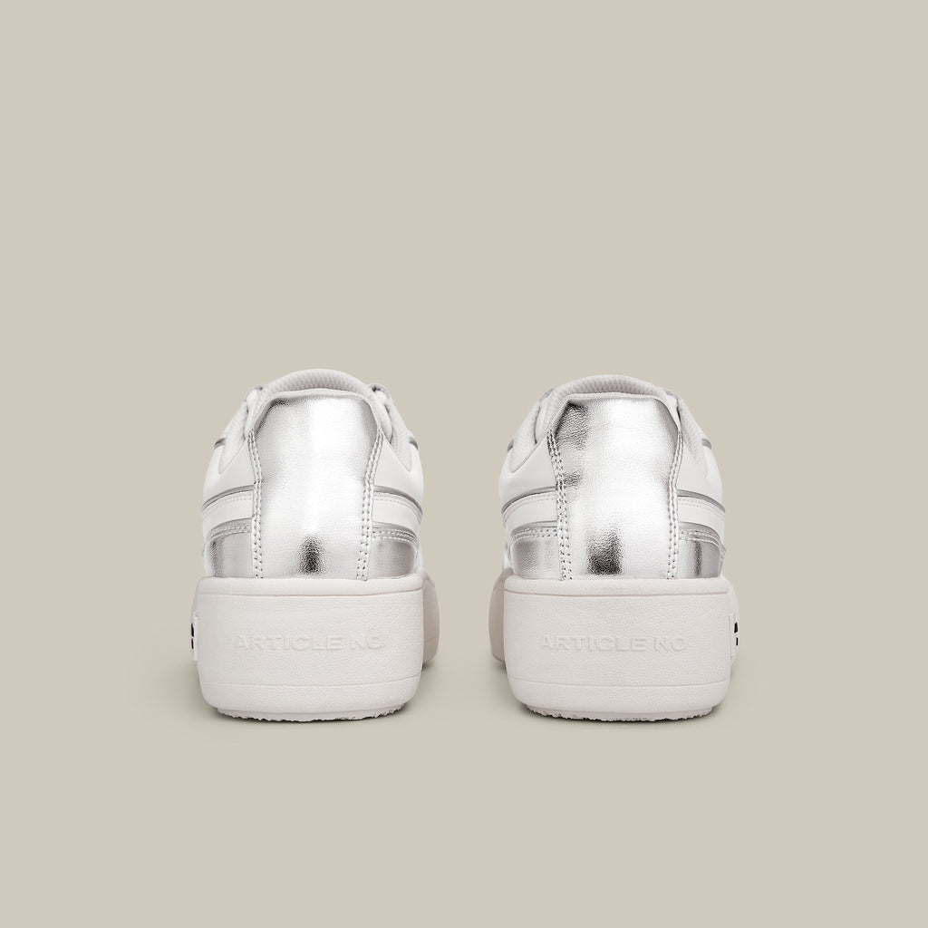 BURGER SILVER AND WHITE LOW-TOP SKATE