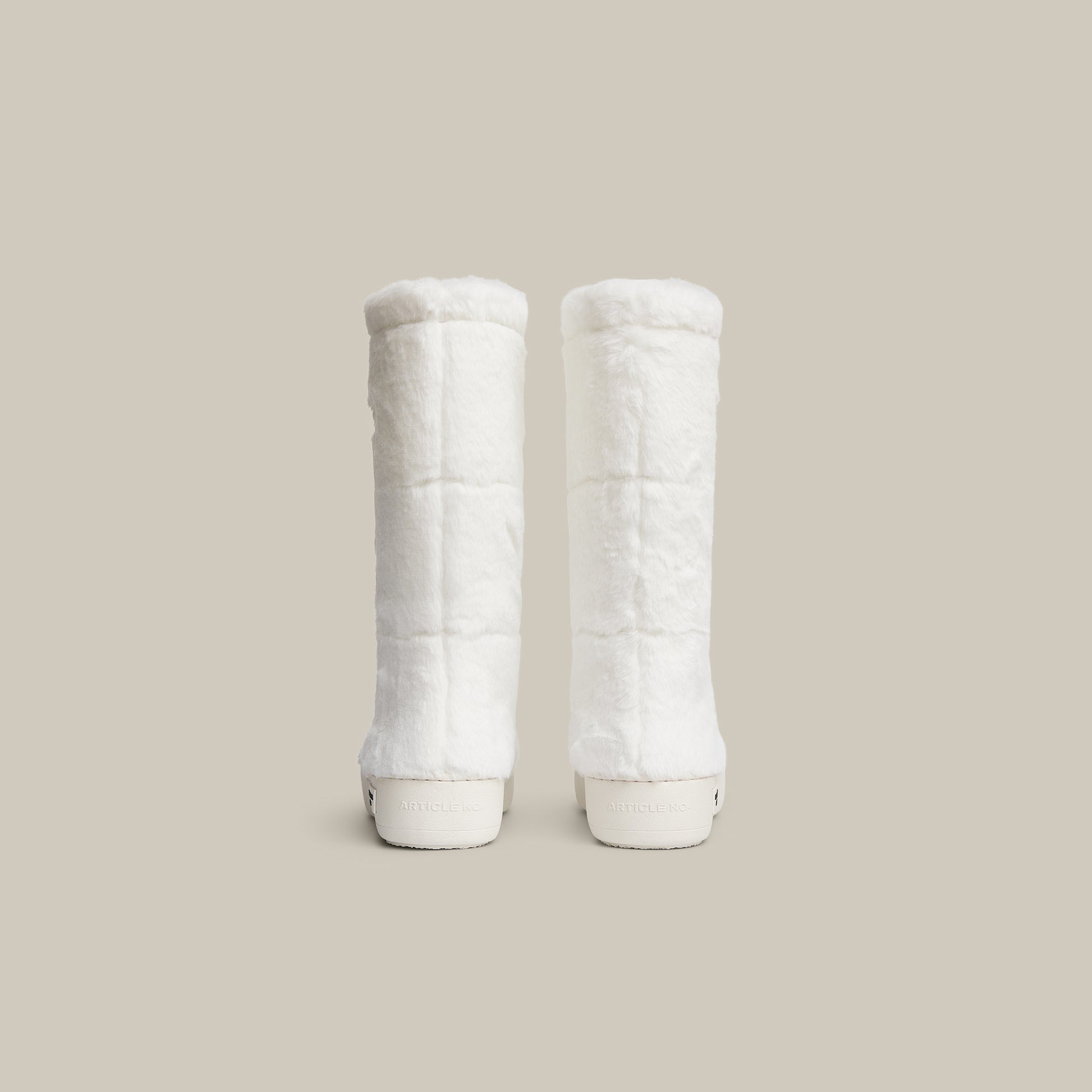 BURGER WHITE FAUX FUR KNEE SNOW BOOTS