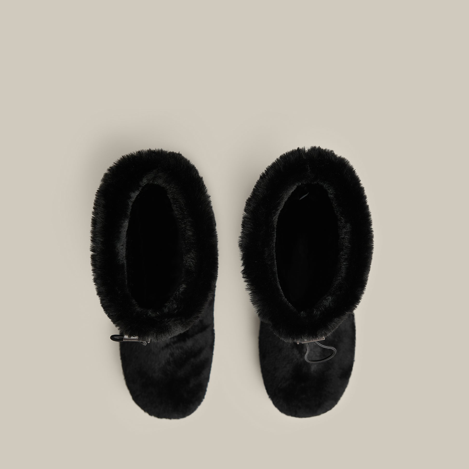 BURGER BLACK FAUX FUR KNEE SNOW BOOTS