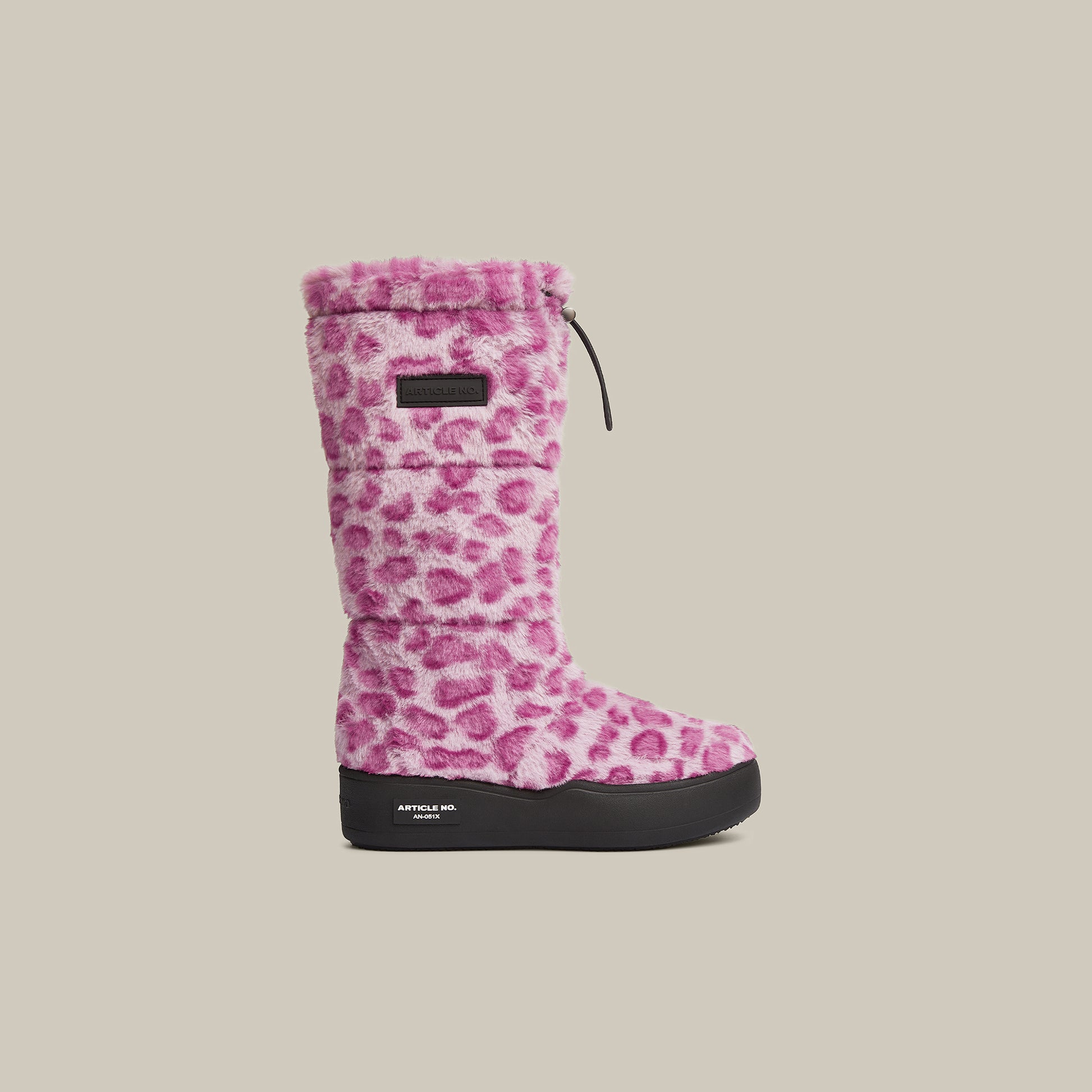 BURGER PINK FAUX FUR KNEE SNOW BOOTS