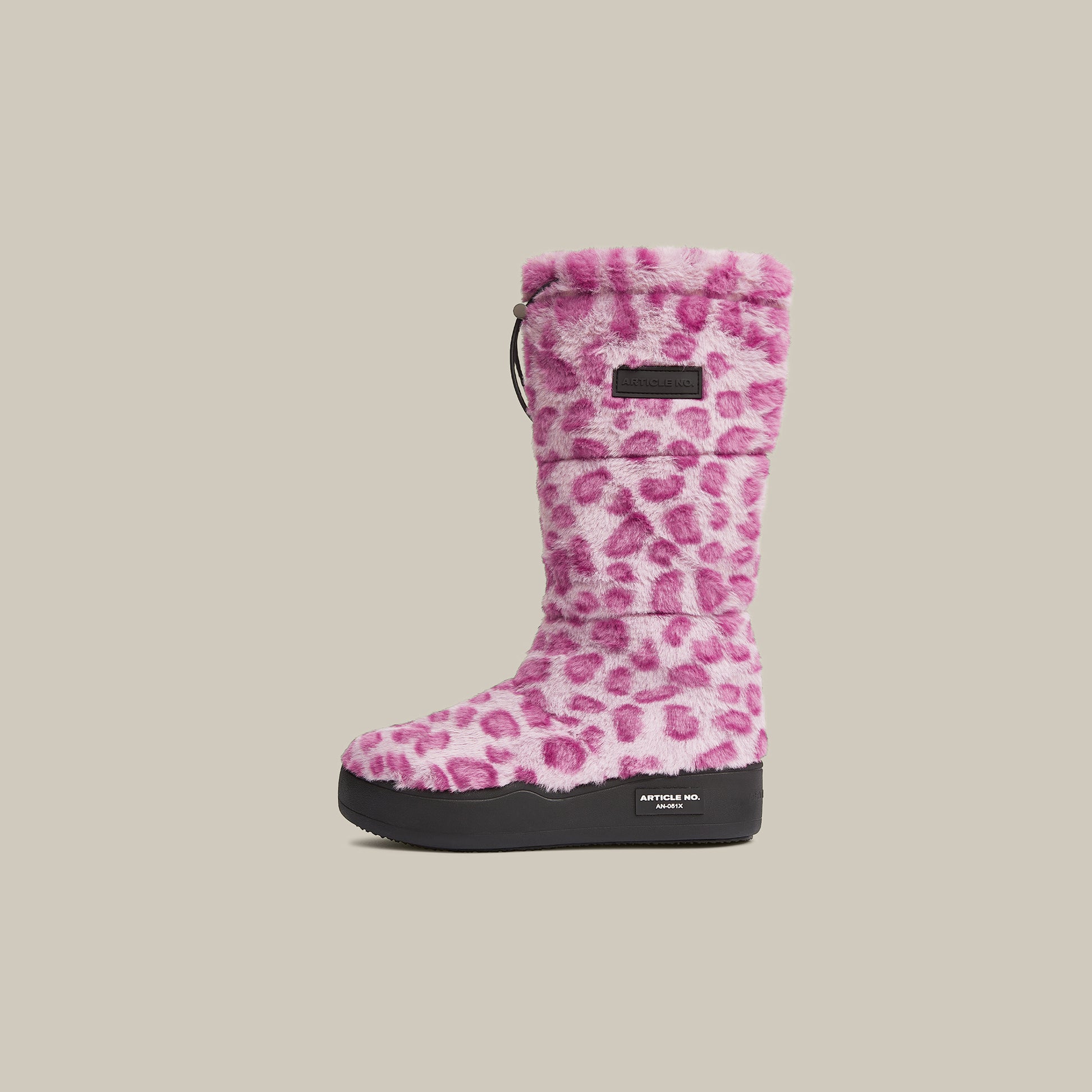 BURGER PINK FAUX FUR KNEE SNOW BOOTS