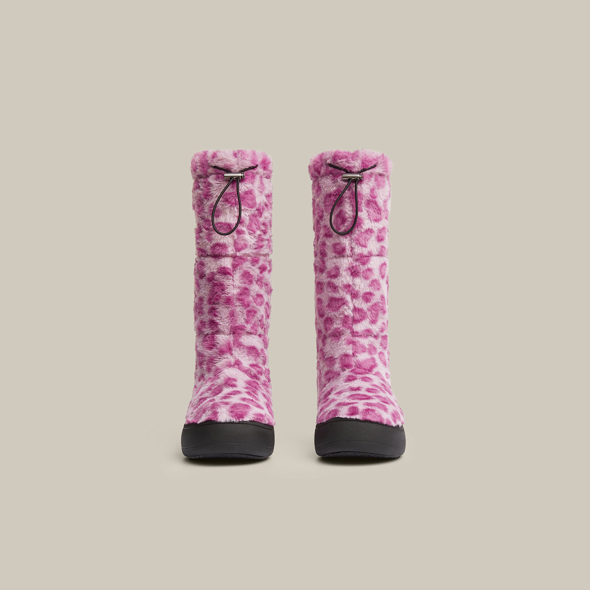 BURGER PINK FAUX FUR KNEE SNOW BOOTS