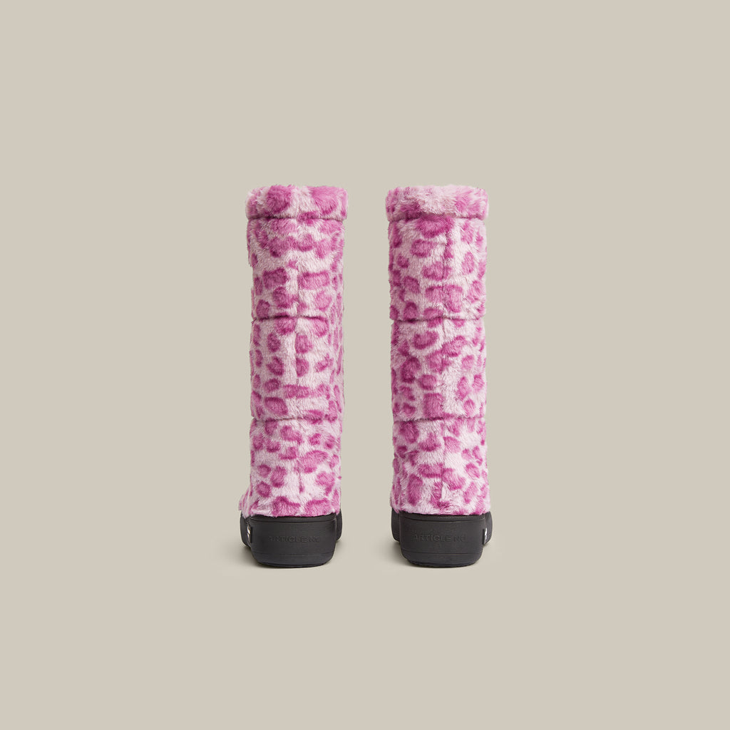 BURGER PINK FAUX FUR KNEE SNOW BOOTS