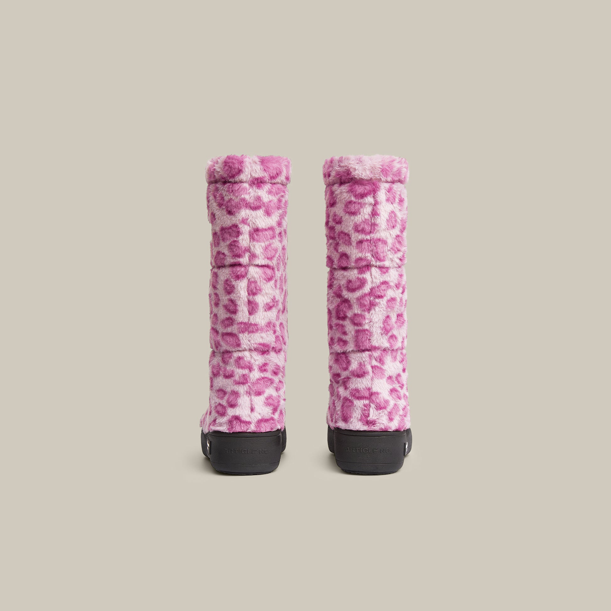 BURGER PINK FAUX FUR KNEE SNOW BOOTS