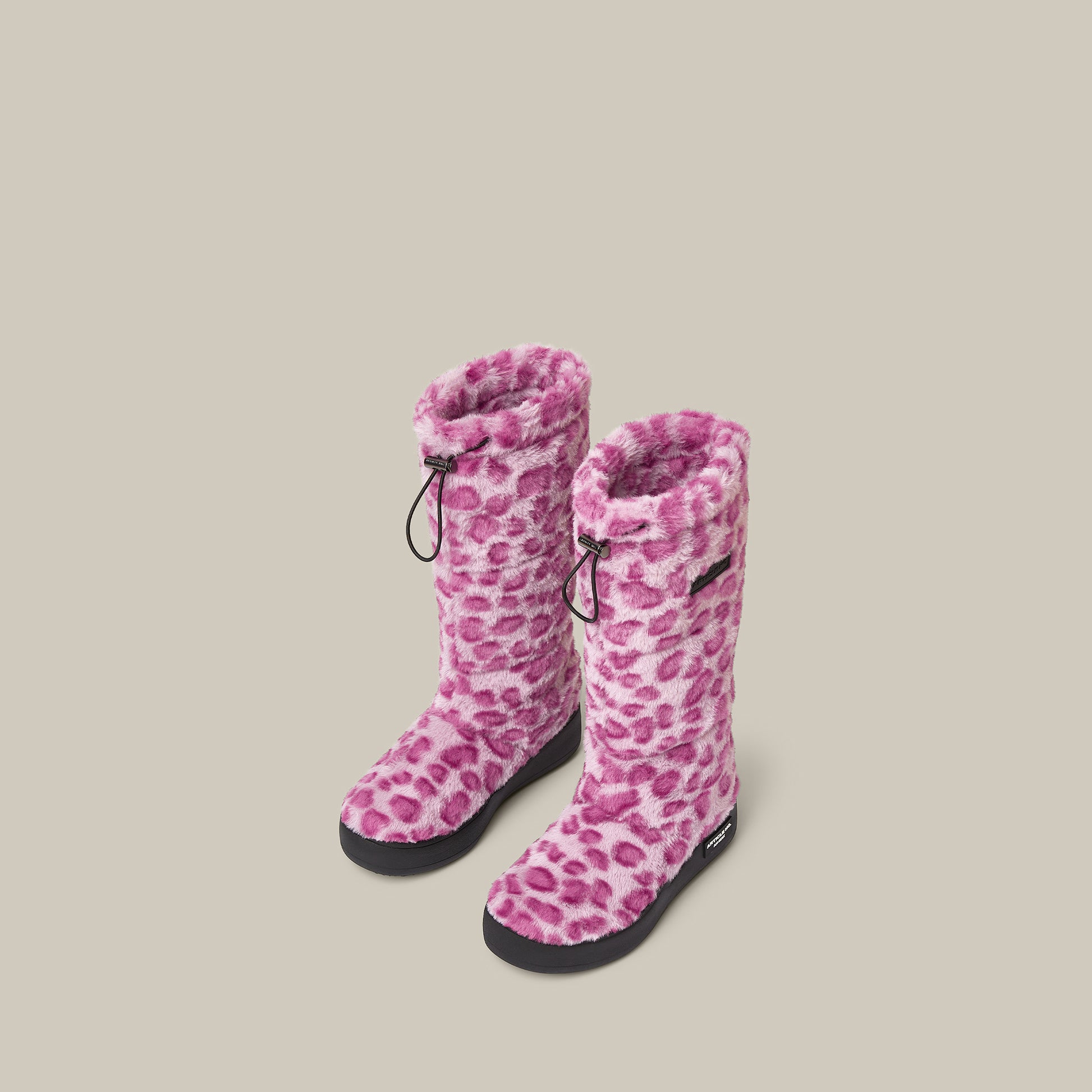 BURGER PINK FAUX FUR KNEE SNOW BOOTS