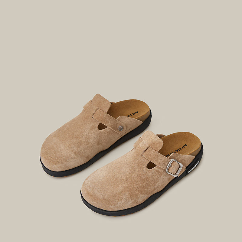VAGABOND LEATHER BEIGE DRIFT CLOGS
