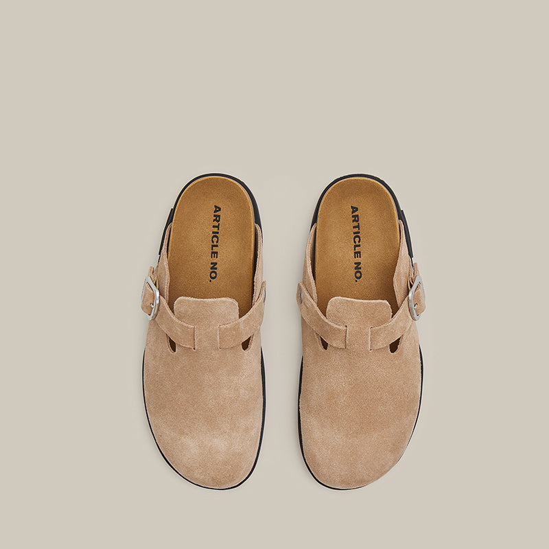 VAGABOND LEATHER BEIGE DRIFT CLOGS
