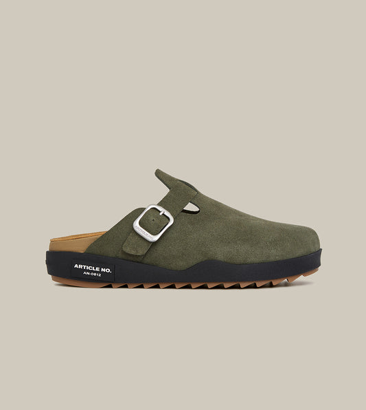 VAGABOND LEATHER DARK GREEN DRIFT CLOGS