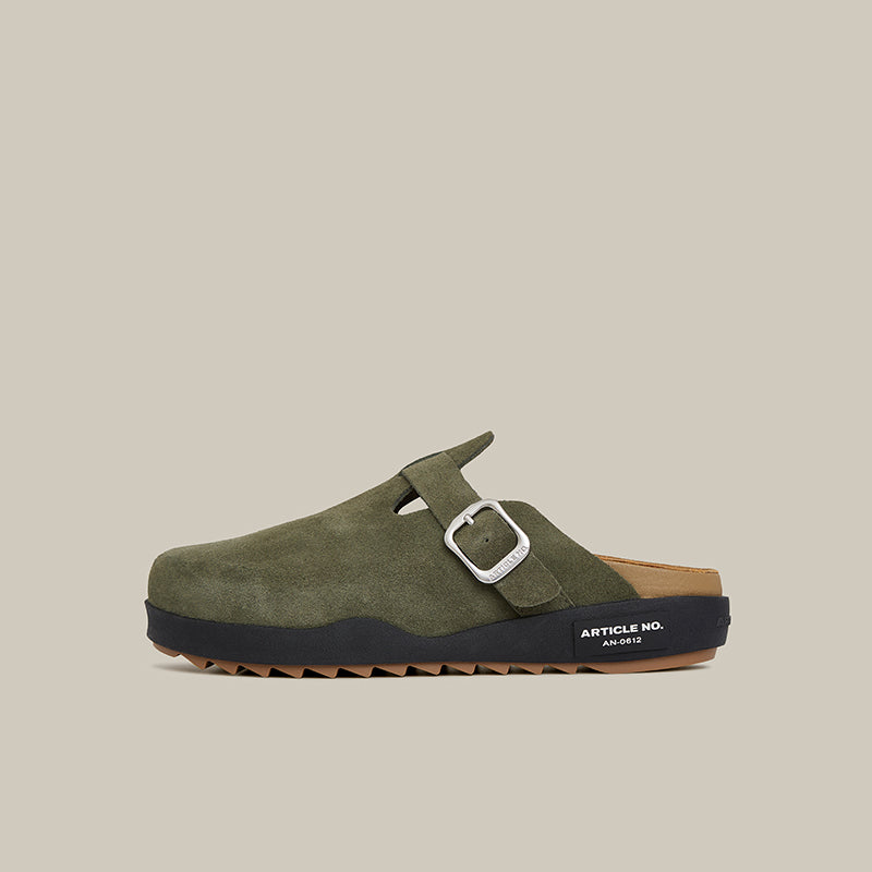 VAGABOND LEATHER DARK GREEN DRIFT CLOGS