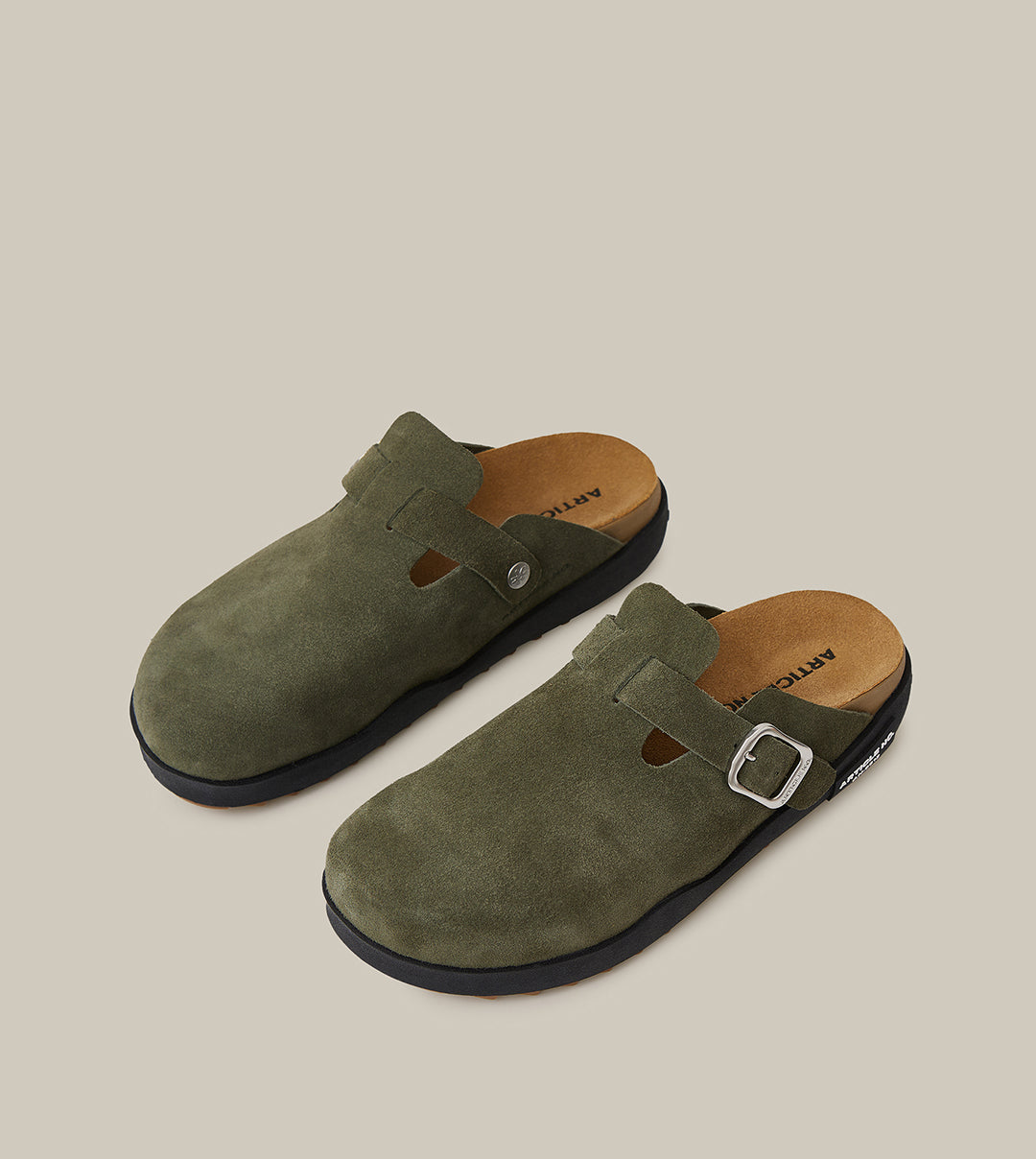 VAGABOND LEATHER DARK GREEN DRIFT CLOGS