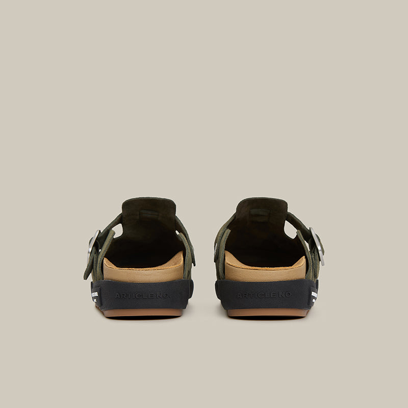 VAGABOND LEATHER DARK GREEN DRIFT CLOGS