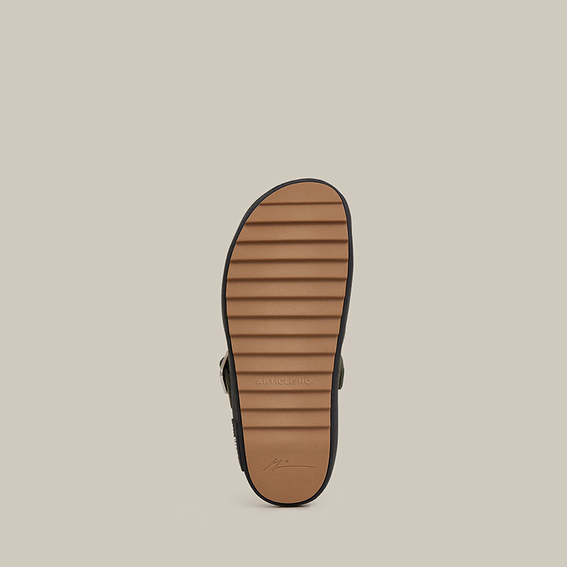 VAGABOND LEATHER DARK GREEN DRIFT CLOGS