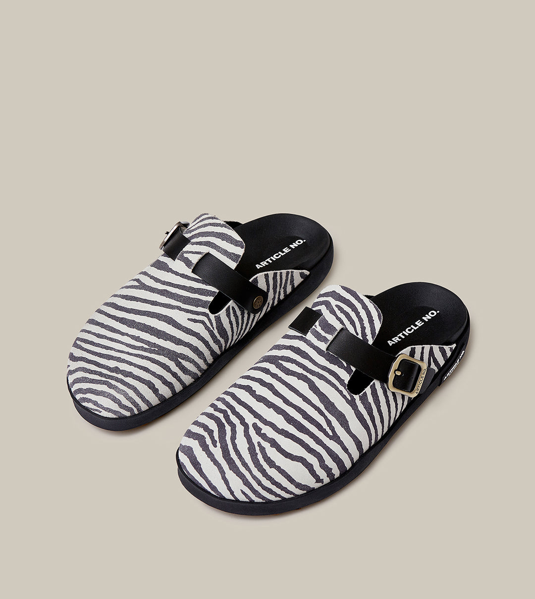 VAGABOND LEATHER ZEBRA PRINT DRIFT CLOGS