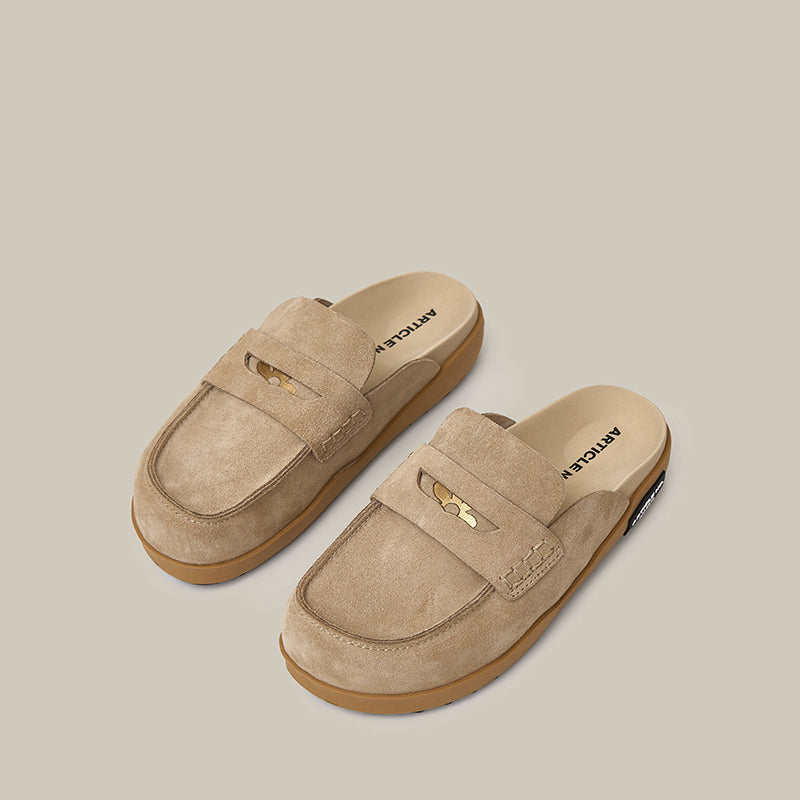 VAGABOND LEATHER KHAKI DRIFT CLOGS