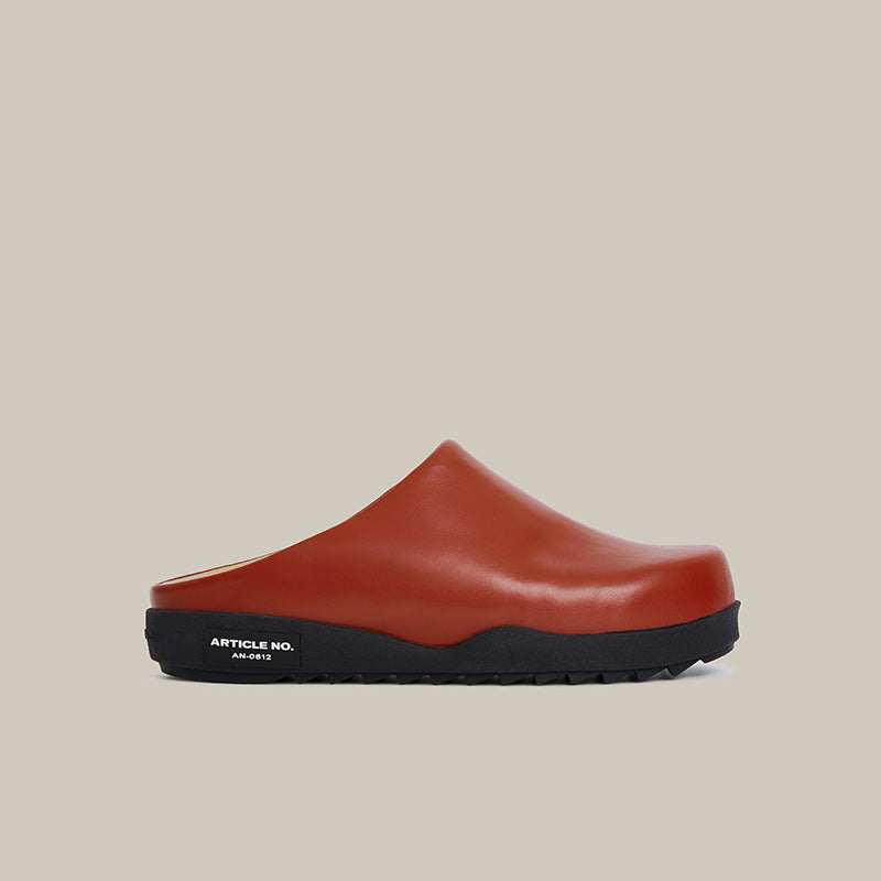 VAGABOND CALF LEATHER BRICK-RED MULE
