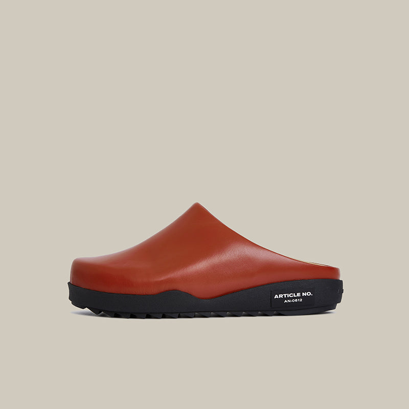 VAGABOND CALF LEATHER BRICK-RED MULE