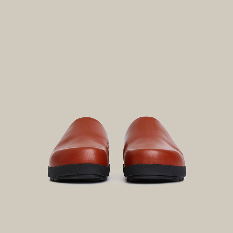 VAGABOND CALF LEATHER BRICK-RED MULE