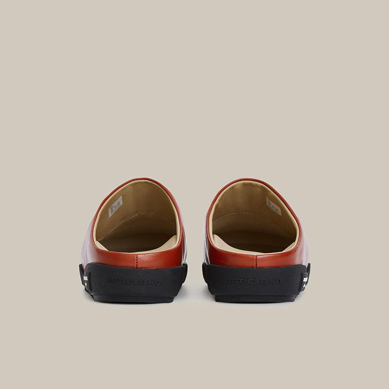 VAGABOND CALF LEATHER BRICK-RED MULE