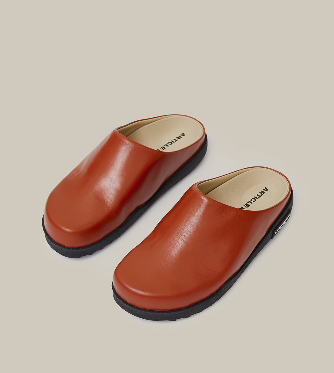 VAGABOND CALF LEATHER BRICK-RED MULE