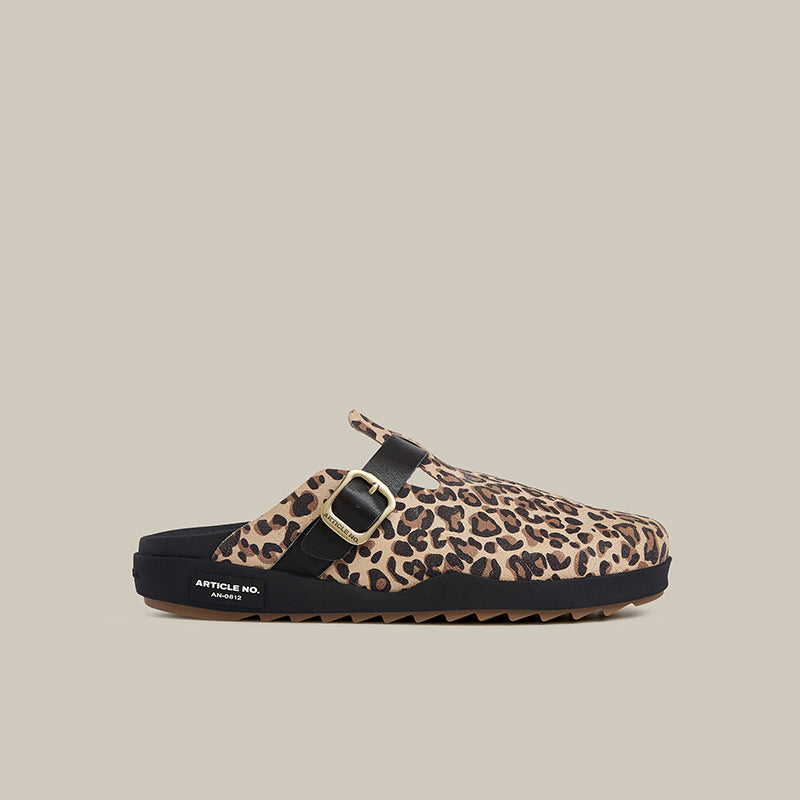 VAGABOND LEATHER LEOPARD DRIFT CLOGS