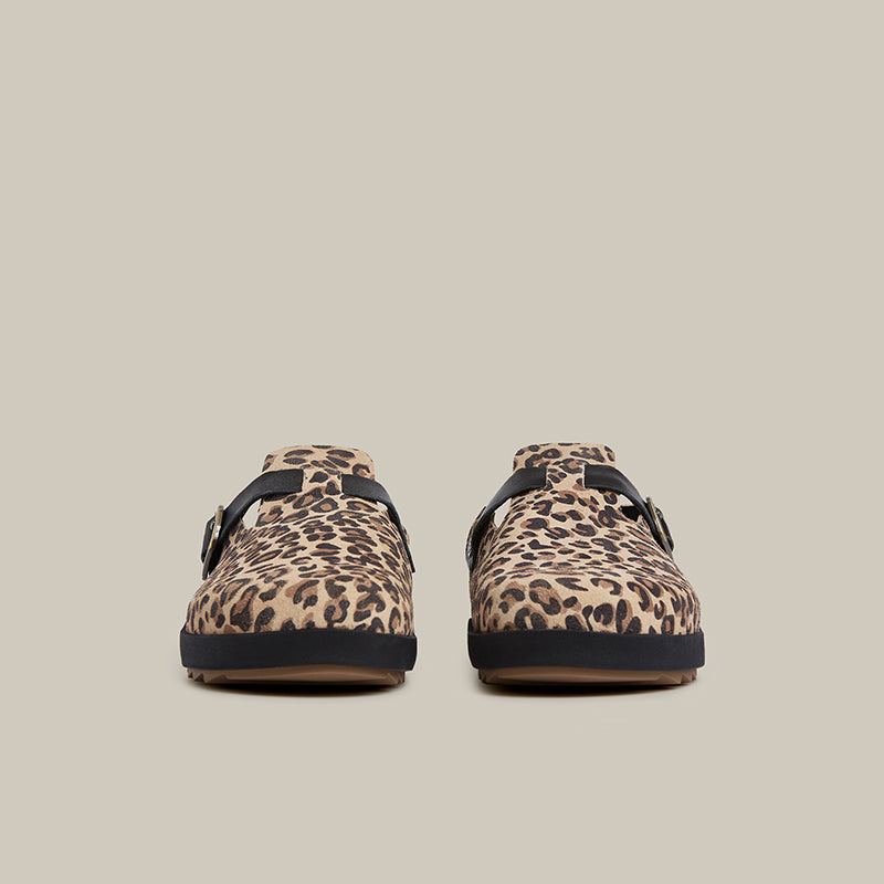 VAGABOND LEATHER LEOPARD DRIFT CLOGS