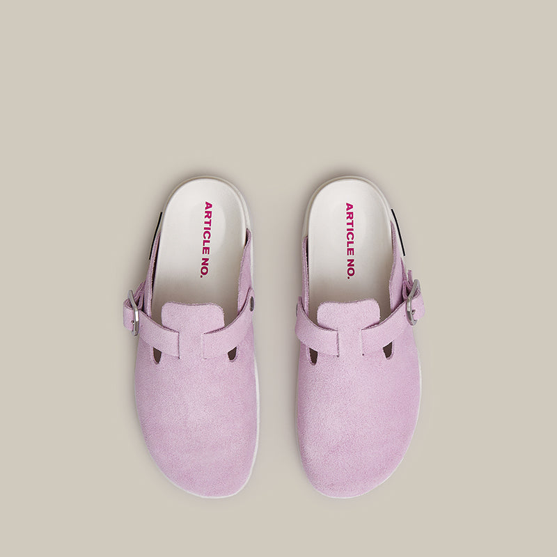 VAGABOND SUEDE LIGHT PINK DRIFT CLOGS