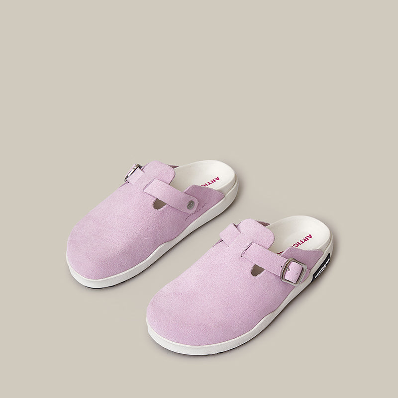 VAGABOND SUEDE LIGHT PINK DRIFT CLOGS