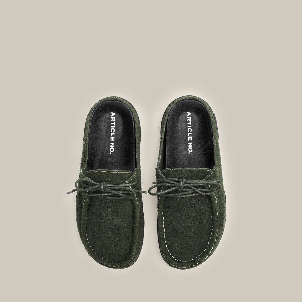 VAGABOND SUEDE GREEN STRAP MULE