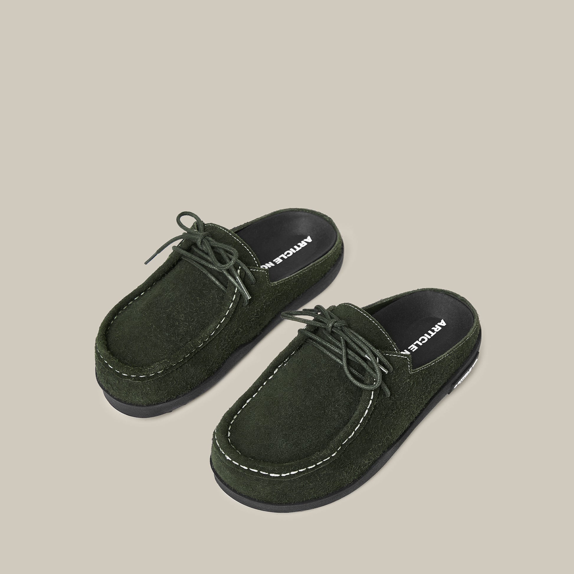 VAGABOND SUEDE GREEN STRAP MULE