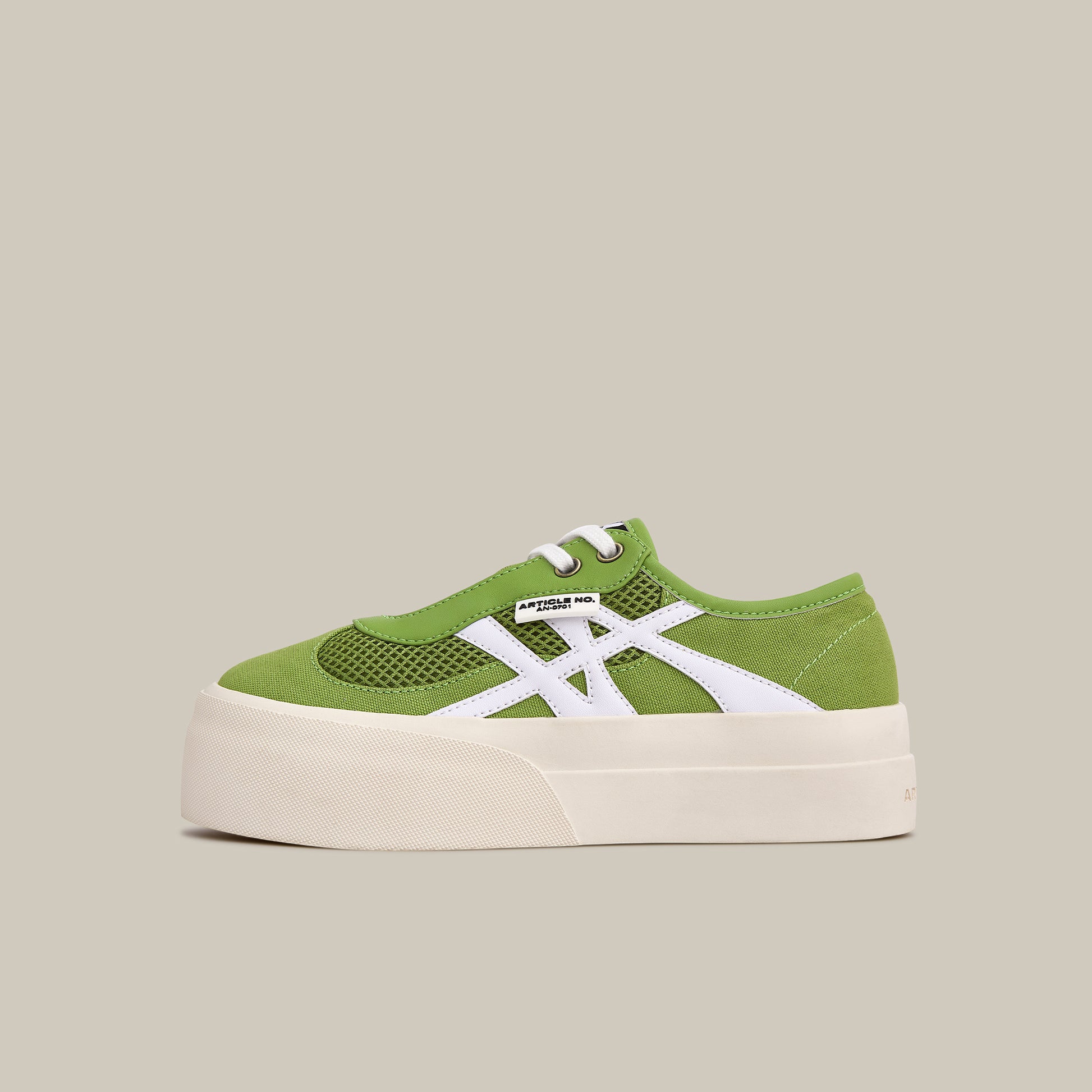 DOWNTOWN LOGO GREEN LOW-TOP SNEAKERS